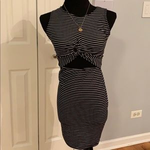 Stripe Cut-Out Dress